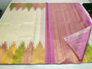 Half White 8 Kol Korvai Temple Border Pure Kanchipuram Silk Saree