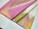 Half White 8 Kol Korvai Temple Border Pure Kanchipuram Silk Saree