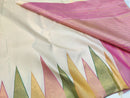 Half White Korvai Temple Border Kanchipuram Silk Saree