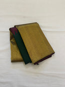 Green Maroon Korvai Raising Temple Border Kanchipuram Silk Saree