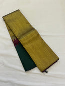 Green Maroon Korvai Raising Temple Border Kanchipuram Silk Saree