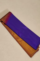 Purple Blue Pink Korvai Raising Temple Border Kanchipuram Silk Saree