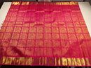Pure Zari Dual Shade Pink Kanchipuram Handloom Silk Saree