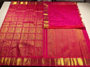 Pure Zari Dual Shade Pink Kanchipuram Handloom Silk Saree