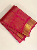 Pure Zari Dual Shade Pink Kanchipuram Handloom Silk Saree