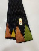 Black Temple Border Kanchipuram Zari Lines Silk Saree