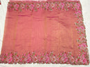 Pink Crushed Banarasi Pure Kora Tissue Silk Sarees with Embroidery Work