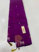 Purple Handloom Kanchipuram Silk Saree with Pichwai Zari Design