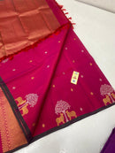 Pink Handloom Kanchipuram Silk Saree with Pichwai Zari Design