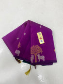 Purple Handloom Kanchipuram Silk Saree with Pichwai Zari Design