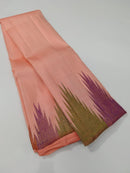 Pastel Peach Temple Border Kanchipuram Silk Saree