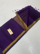 Purple Plain Soft Silk Saree with Designer Pallu and Designer Blouse