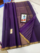 Purple Plain Soft Silk Saree with Designer Pallu and Designer Blouse