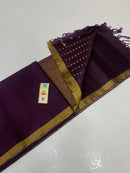 Wine Plain Soft Silk Saree with Designer Pallu and Designer Blouse