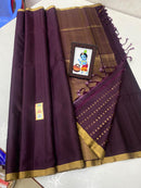 Wine Plain Soft Silk Saree with Designer Pallu and Designer Blouse