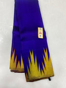 Royal Blue Korvai Temple Border Kanchipuram Silk Saree
