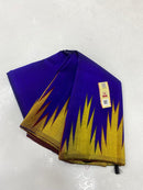 Royal Blue Korvai Temple Border Kanchipuram Silk Saree