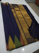 Navy Blue Temple Border Kanchipuram Silk Saree