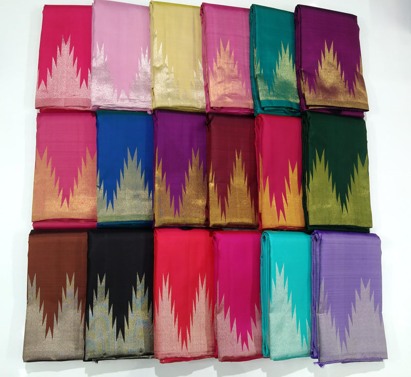 Catalogue - Traditional Temple Border Handloom Kanchipuram Silk Sarees