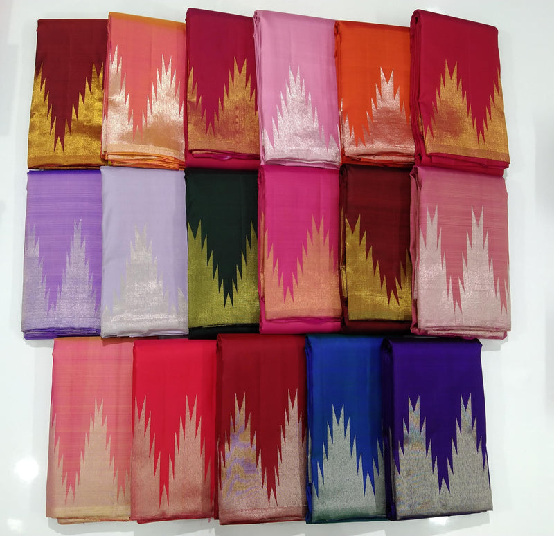 Catalogue - Traditional Temple Border Handloom Kanchipuram Silk Sarees