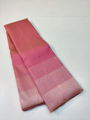 Dual Shade Golden Pink Seepu Rekku Border Kanchipuram Handloom Silk Saree