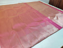 Dual Shade Golden Pink Seepu Rekku Border Kanchipuram Handloom Silk Saree