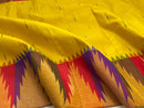 Yellow Korvai Multi Color Temple Border Kanchipuram Silk Saree