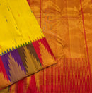Yellow Korvai Multi Color Temple Border Kanchipuram Silk Saree
