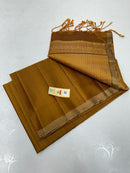 Methi Yellow Plain Soft Silk Saree with Designer Pallu and Designer Blouse