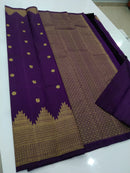 Purple Long Turning Border Kanchipuram Silk Saree