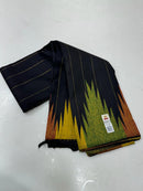 Black Temple Border Kanchipuram Zari Lines Silk Saree
