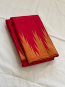 Red Temple Border Kanchipuram Silk Saree