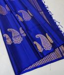 Royal Blue 240 Hooks Unique Mango Butta Handloom Kanchipuram Soft Silk Saree