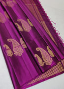 Majentha Pink 240 Hooks Unique Mango Butta Handloom Kanchipuram Soft Silk Saree