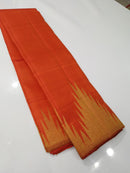 Orange Temple Border Kanchipuram Silk Saree