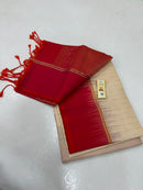 Half White Kanchipuram Soft Silk Saree with Rain Drop Butta