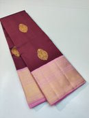 Maroon with Pink Korvai Handloom Kanchipuram Silk Saree