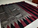 No Zari Grey Korvai Temple Border Kanchipuram Handloom Silk Saree