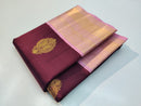 Maroon with Pink Korvai Handloom Kanchipuram Silk Saree