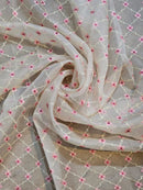 Half White Organza Pichwai Elephant Embroidery Cutwork Scallop Border Saree with Heavy Blouse