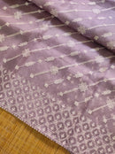 Lavender Organza Saree with Chikankari Embroidery with Crochet Lace
