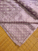 Lavender Organza Saree with Chikankari Embroidery with Crochet Lace