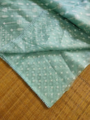 Pastel Blue Organza Saree with Chikankari Embroidery with Crochet Lace