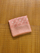 Peach Organza Saree with Chikankari Embroidery with Crochet Lace