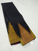Black Majentha Korvai 8 Kol Weaving Temple Border Handloom Kanchipuram Silk Saree