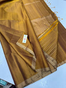 Methi Yellow Plain Soft Silk Saree with Designer Pallu and Designer Blouse
