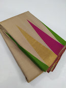 Half White Beige 8 Kol Korvai Temple Border Kanchipuram Silk Saree