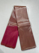 Dual Shade Pink Raising Temple Border Kanchipuram Silk Saree