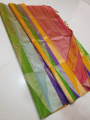 Multi Colour 8 Kol Korvai Temple Design Handloom Kanchipuram Silk Saree