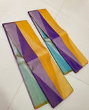 Multi Colour 8 Kol Korvai Temple Design Handloom Kanchipuram Silk Saree